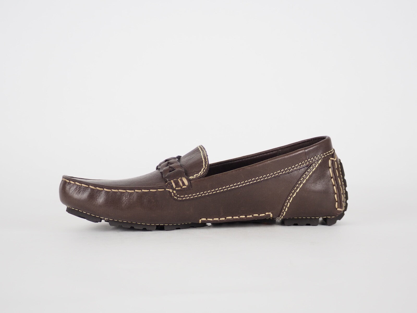 Womens Timberland Links Driver 63623 Dk Brown Leather Slip On Loafer Shoes