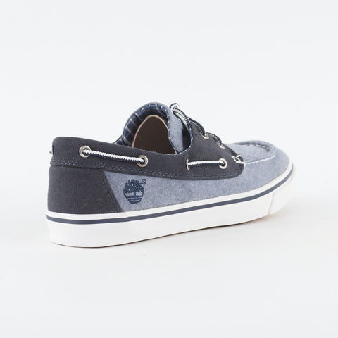 Mens Timberland New Market Ox 6537R Light Navy Canvas Lace Up Casual Boat Shoes