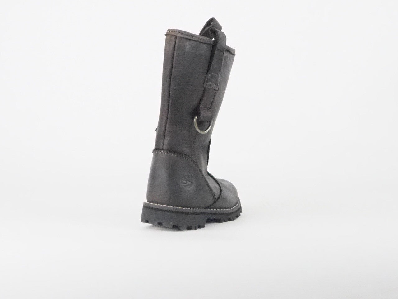 Kids Timberland Mid Biker 80848M Black Leather Girls Zip Up Boots