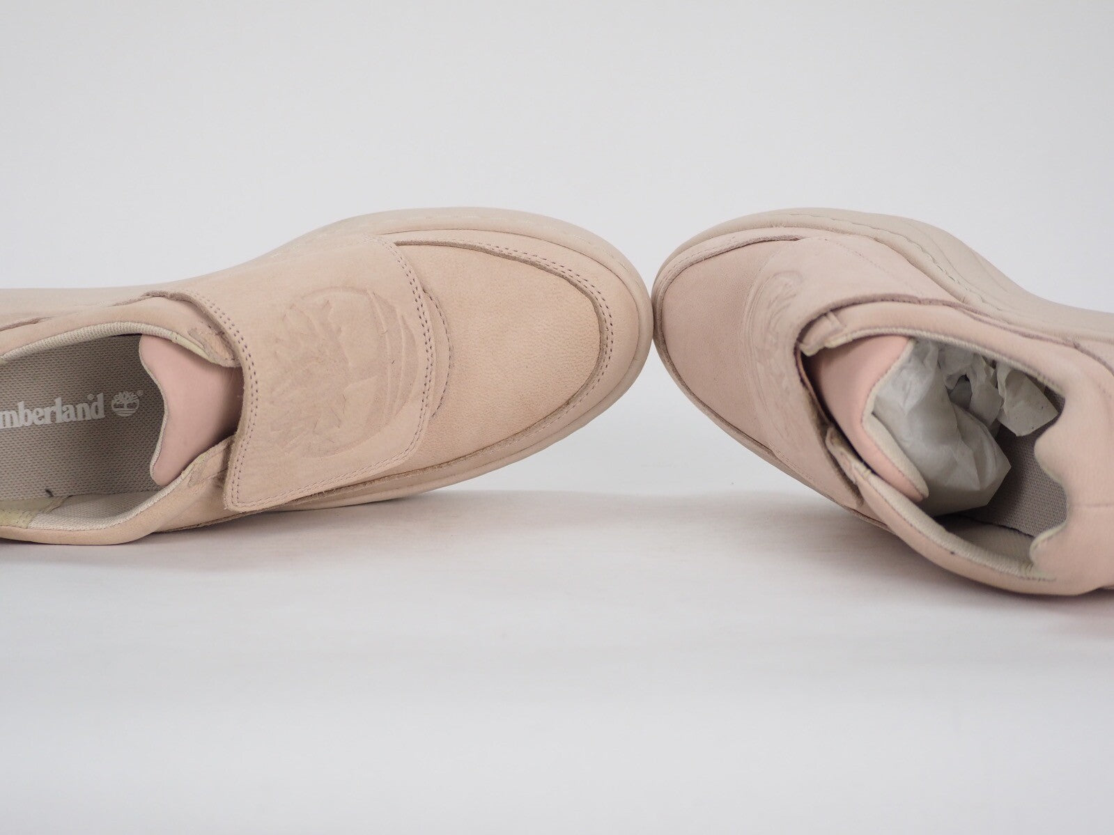 Womens Timberland Ruby Ann A22WN Light Pink Leather Casual Slip On Trainers UK 5