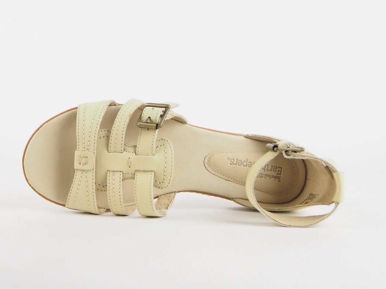 Womens Timberland Earthkeepers 8000R Beige Leather Buckle Heeled Sandals