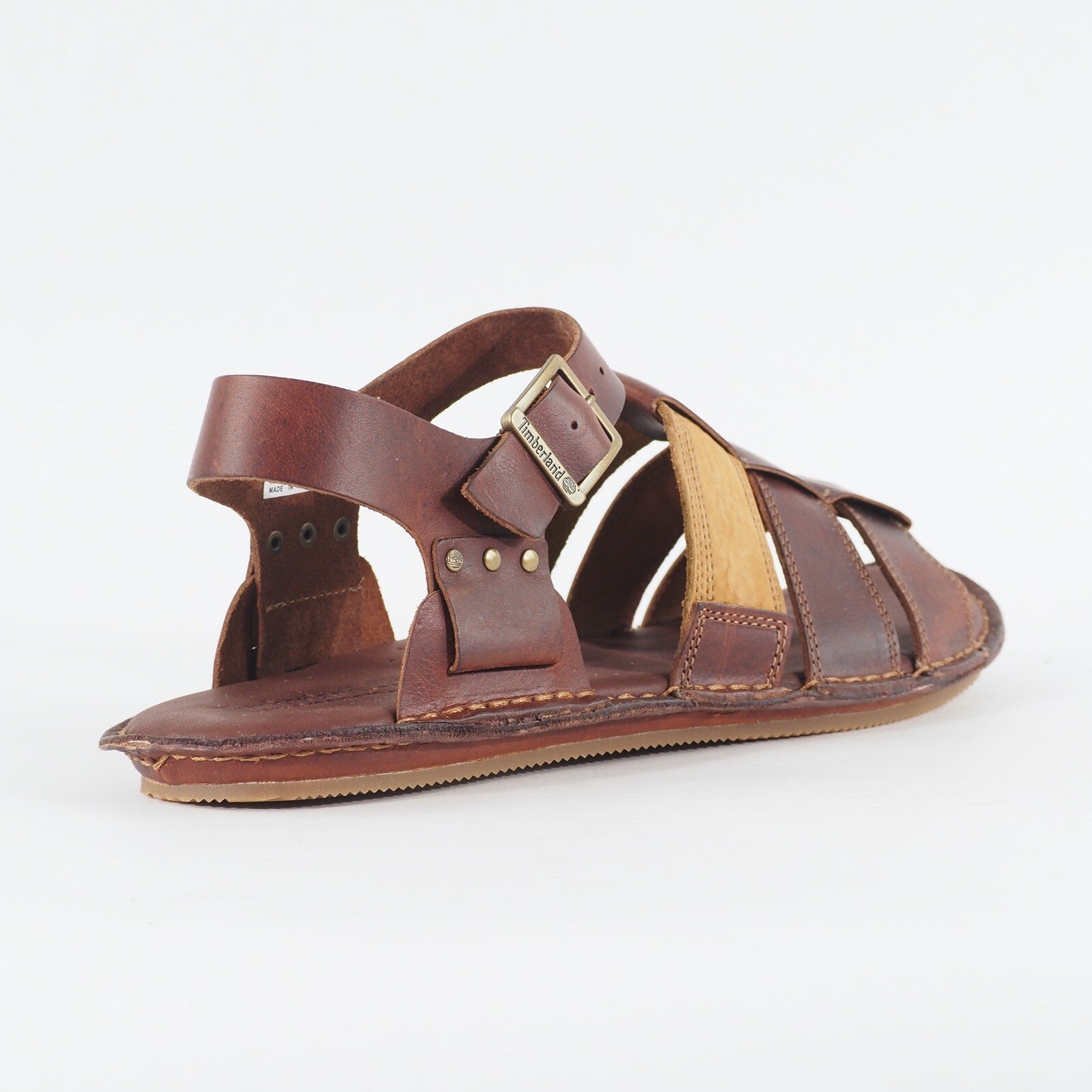 Mens Timberland Earthkeepers Fisherman 5145A Brown Leather Buckle Casual Sandals
