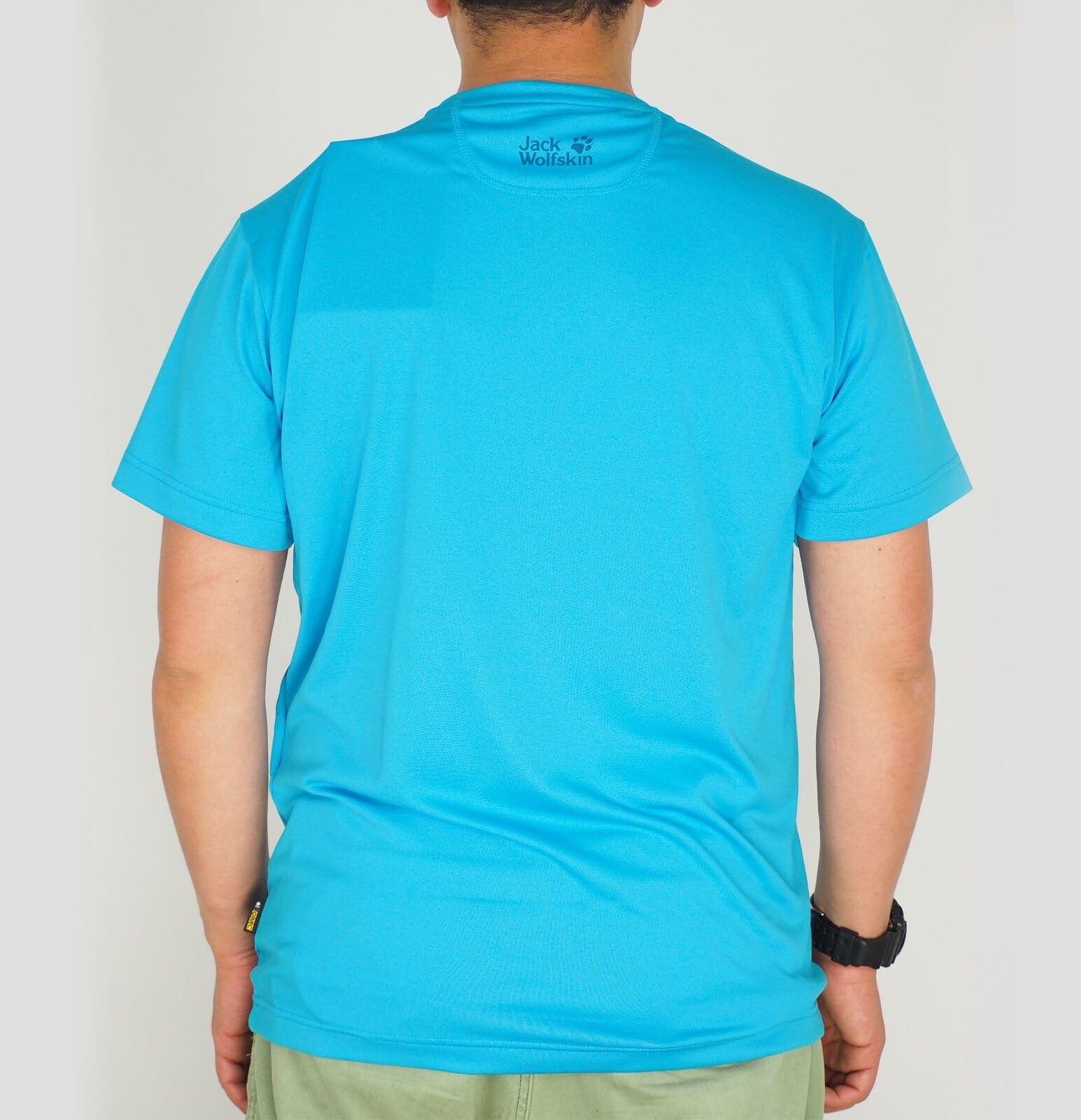 Mens Jack Wolfskin Baselayer 5007841 Turquoise Print Short Sleeve Casual T Shirt