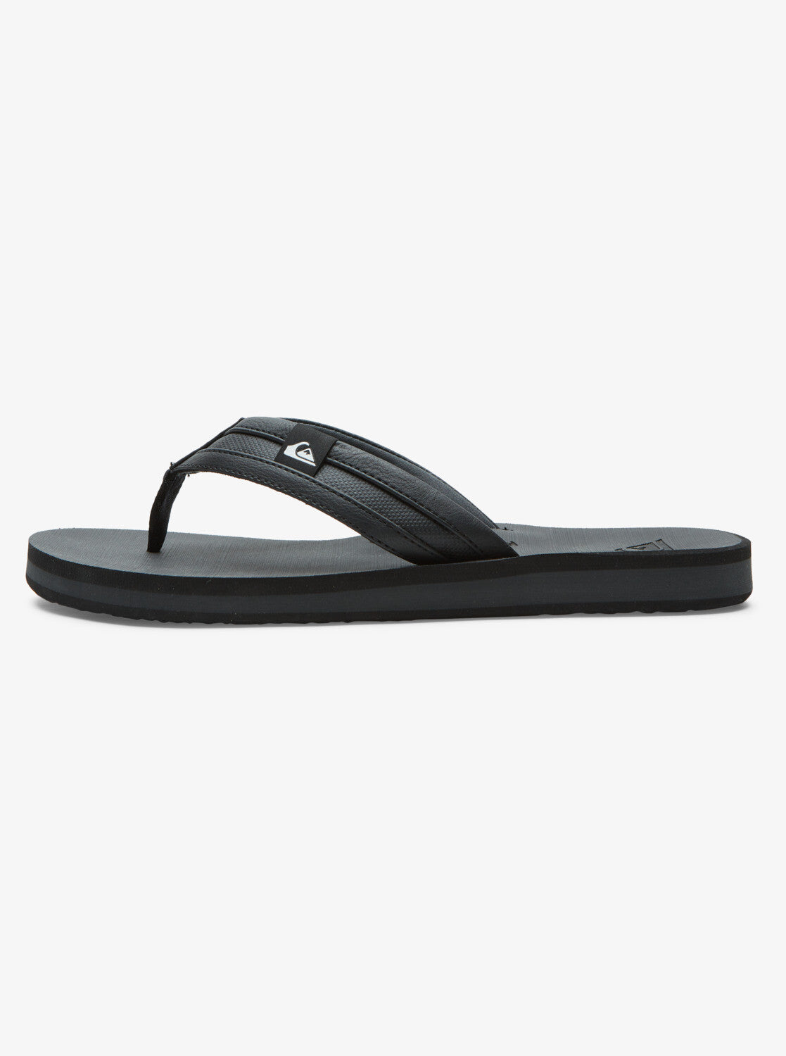 Mens Quiksilver Carver Squish Summer Outdoor Black Grey Flip Flop