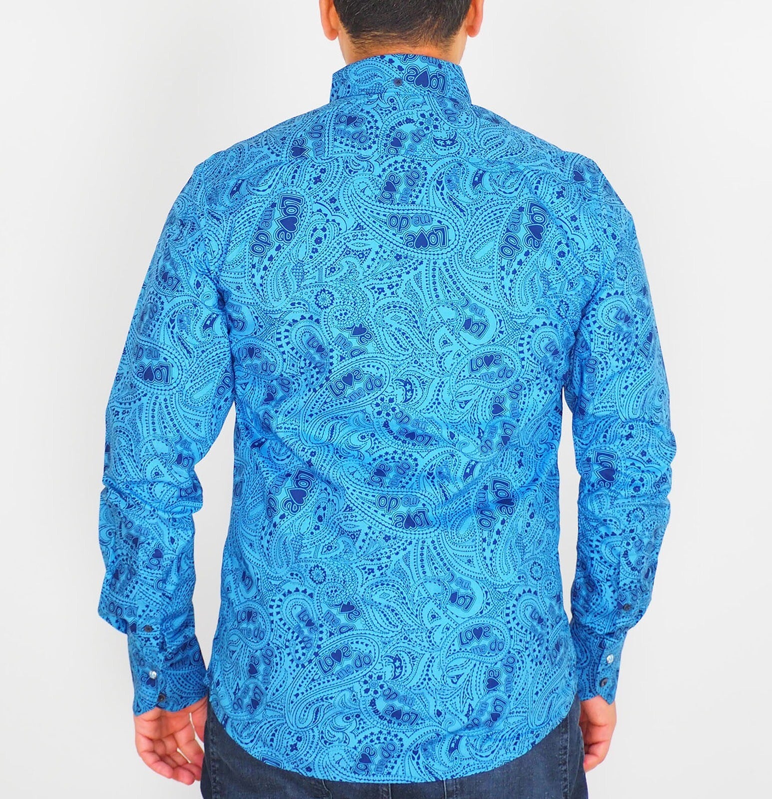 Mens The Original Ben Sherman MA1270M Paisley Alaskan Blue The Beatles Shirt