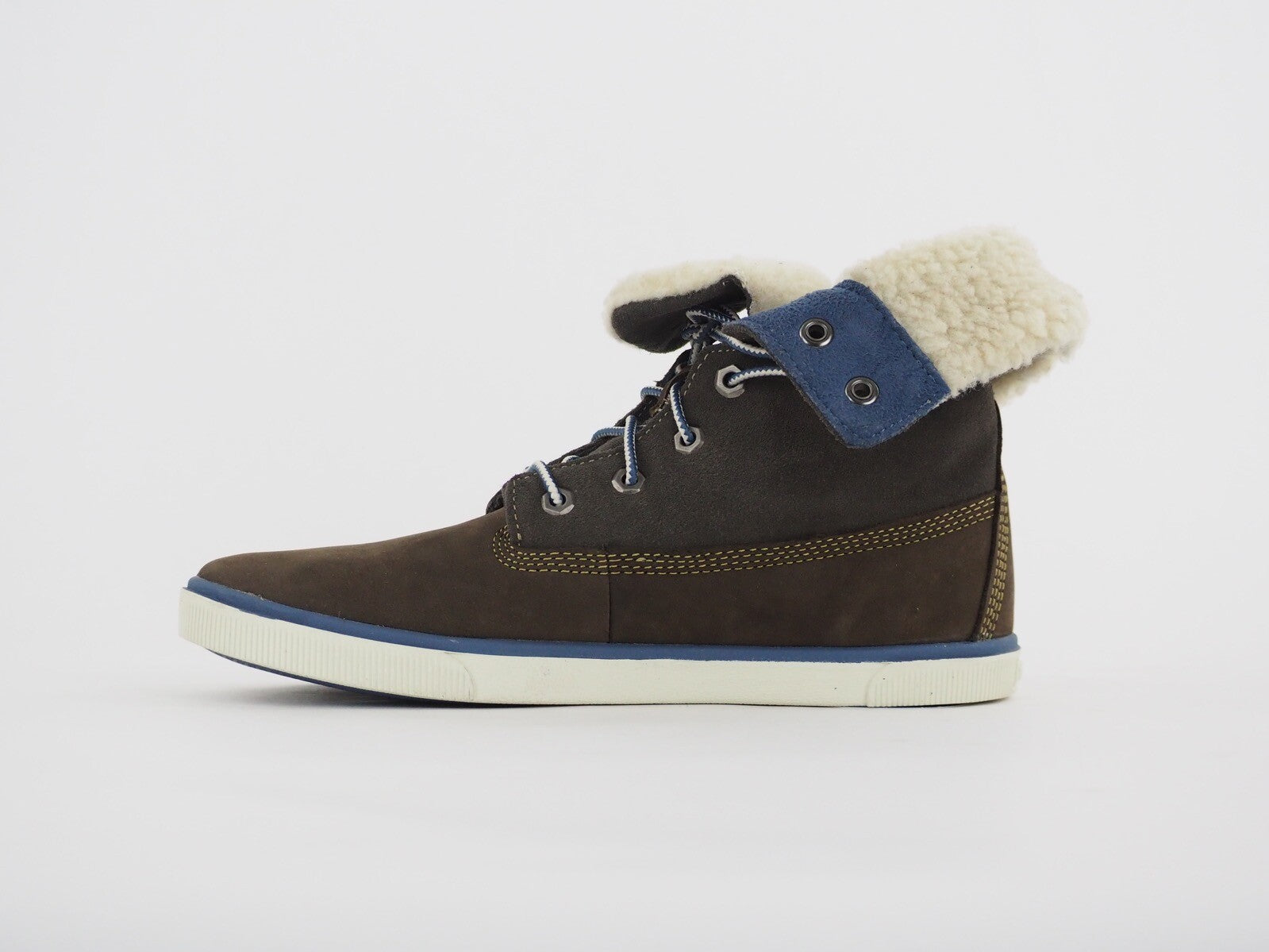 Timberland Deering 8793R Dark Brown Winter Shoes Leather Fold Cotton In Boots