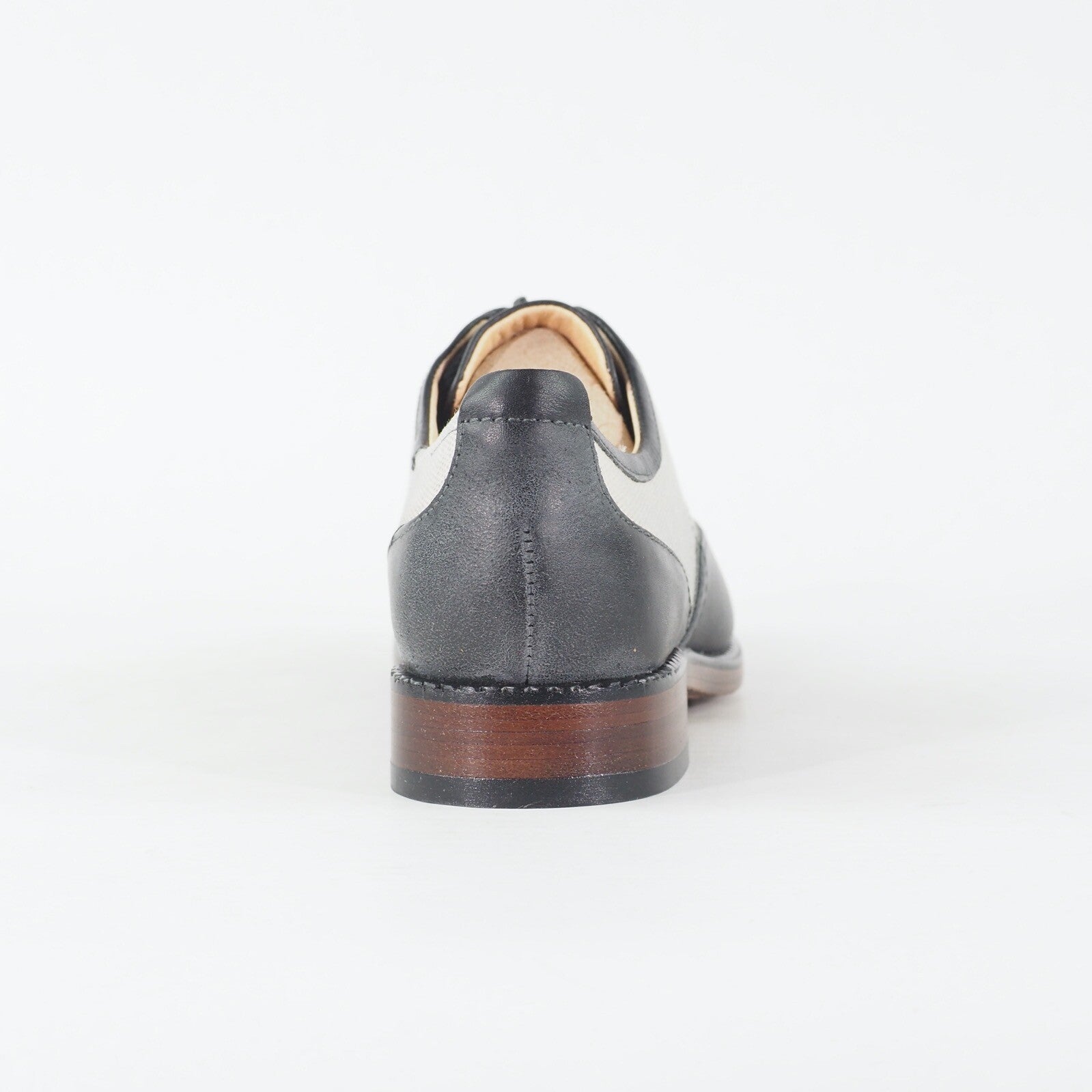 Womens Timberland Lucille Ox 16668 Black / White Leather / Canvas Formal Shoes