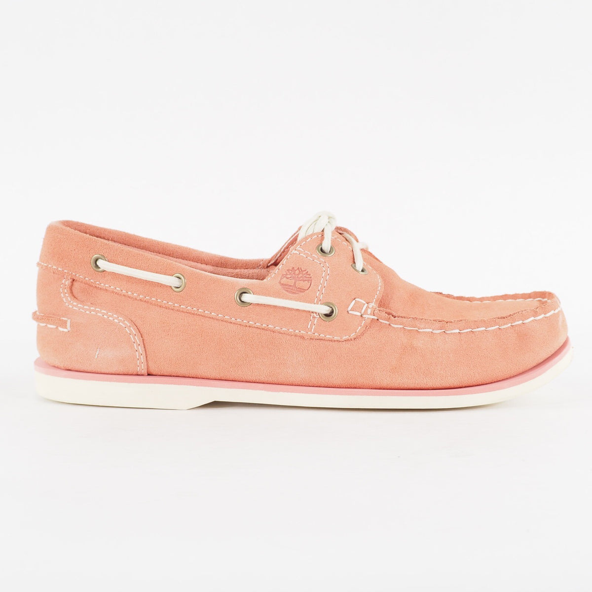 Womens Timberland Classic A1P37 Medium Pink Leather Casual Lace Up Boat Shoes