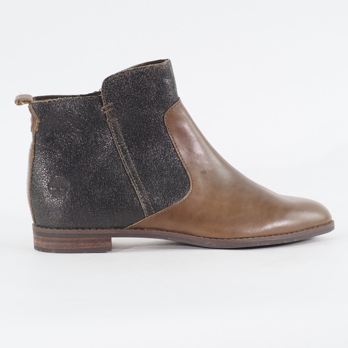 Womens Timberland Canteen Ankle A1KM7 Brown Leather Zip Up Casual Chelsea Boots