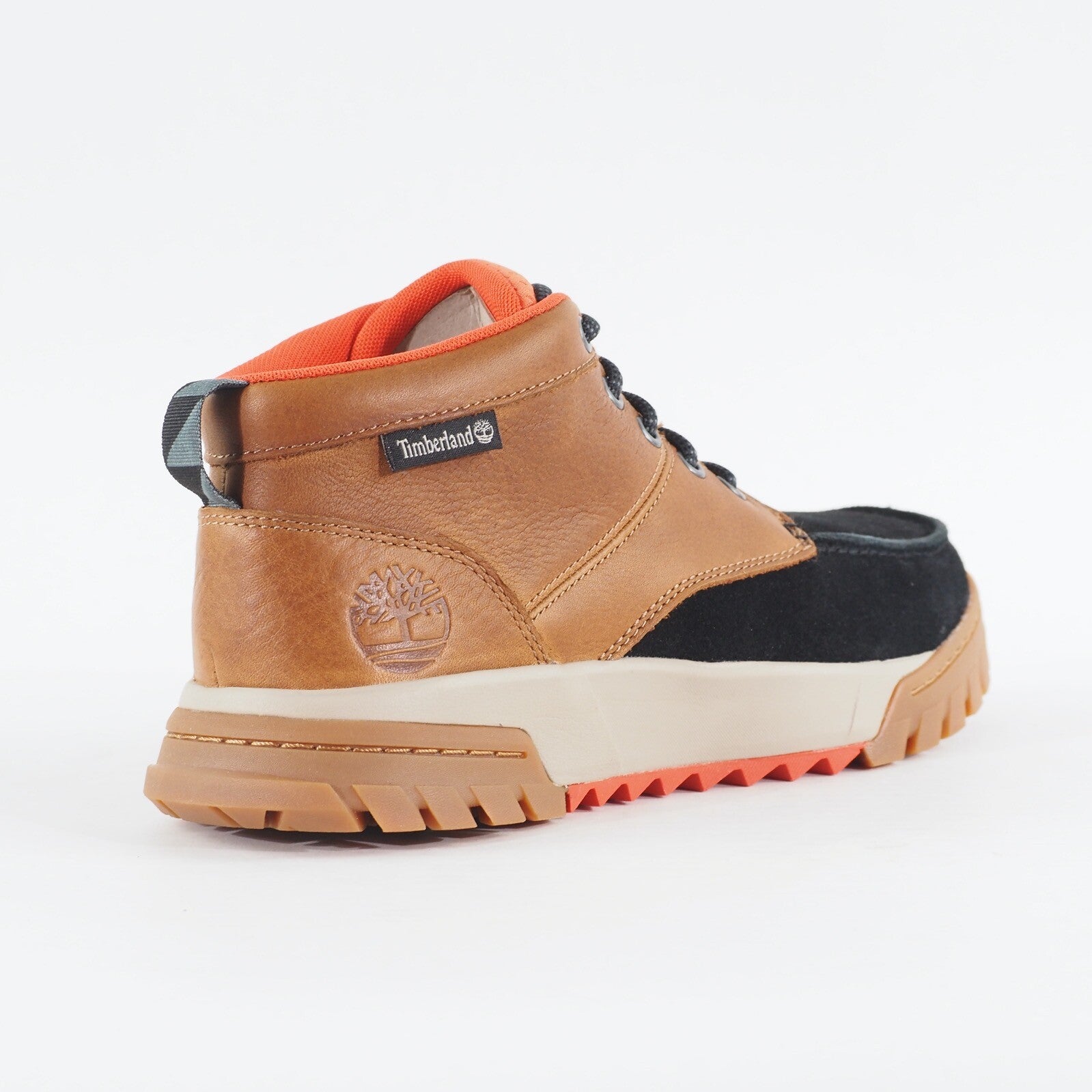 Mens Timberland Boulder Trail Chukka A41AT Black Suede Wheat Leather Lace Boots