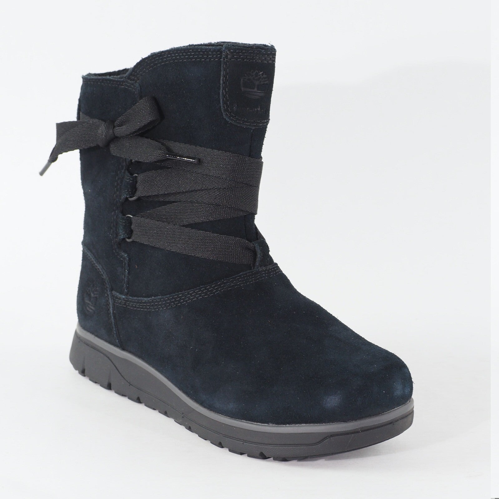 Womens Timberland Leighland Primaloft A18YO Black Leather Pull On Casual Boots