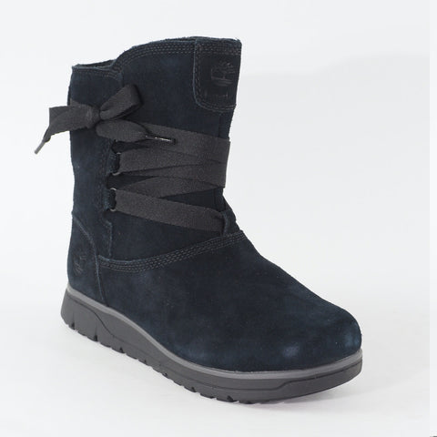 Womens Timberland Leighland Primaloft A18YO Black Leather Pull On Casual Boots
