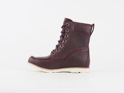 Womens Timberland Earthkeepers 8504A Burgundy Leather Casual Lace Up Boots