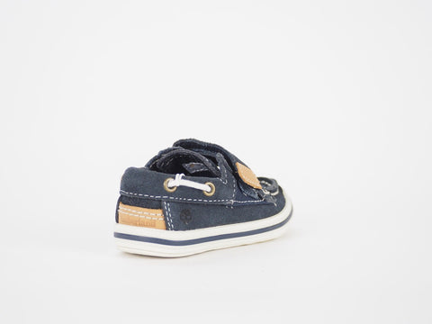Boys Timberland Casco Bay 4387R Navy Blue Leather Casual Toddlers Boat Shoes
