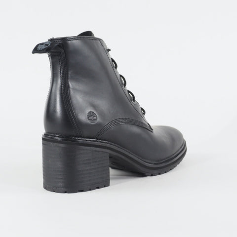 Womens Timberland Sienna High A23MH Black Leather Lace Up Casual Ankle Boots