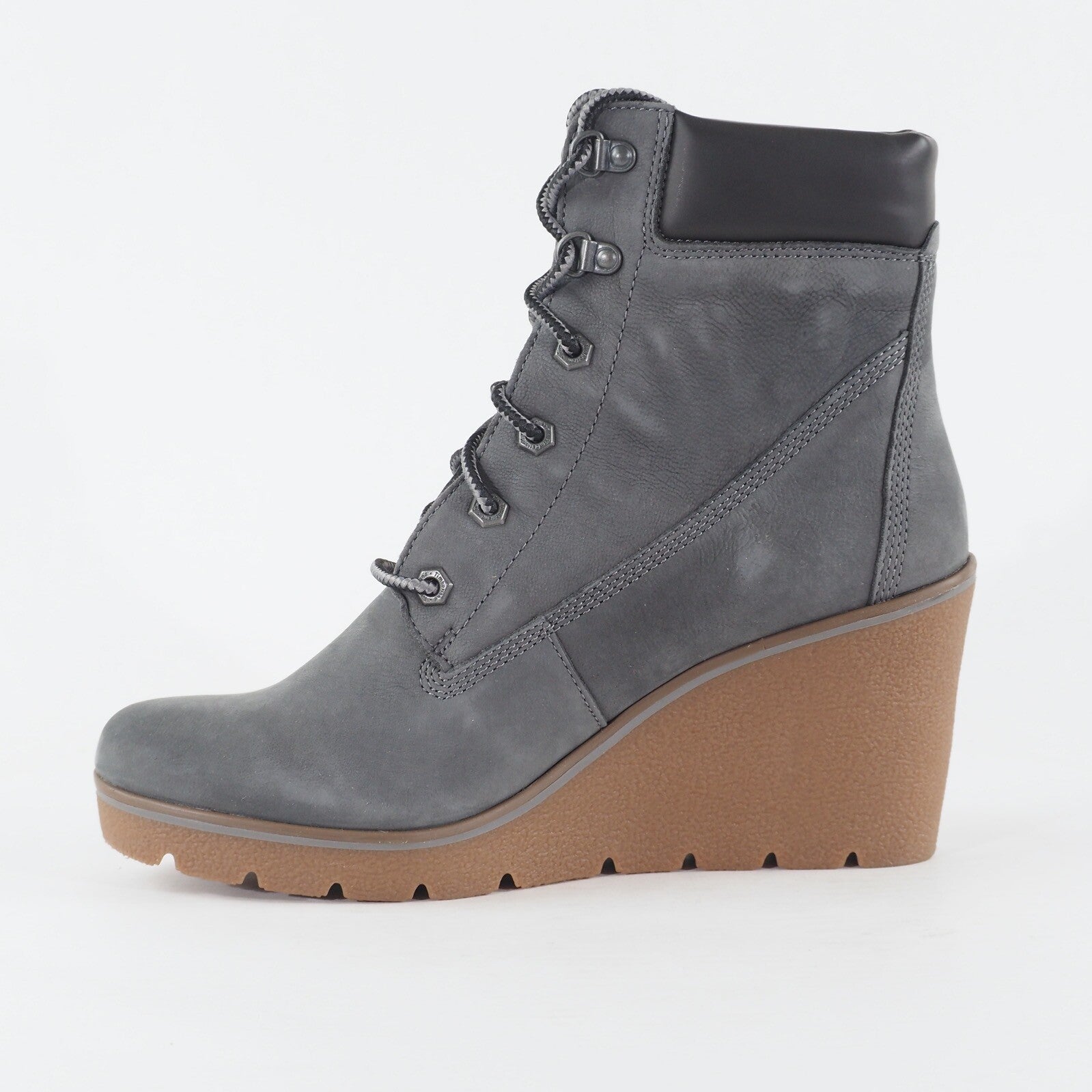 Womens Timberland Paris Height 6inch A23Z2 Grey Leather Lace Up Casual Boots