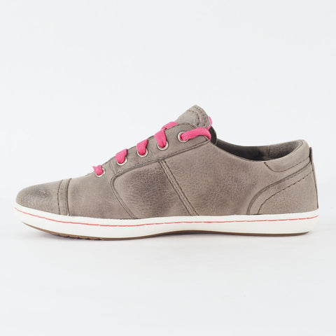 Womens Timberland EK Northport Ox 8037A Medium Grey Leather Lace Up Casual Shoes
