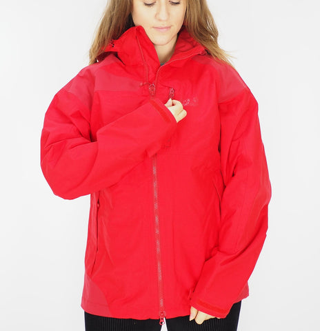 Womens Jack Wolfskin Jasper 1106221 Red Fire Waterproof Hooded Hiking Jacket