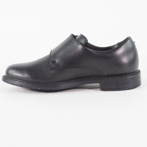 Girls Clarks Scala Street Black Leather Leader Double Strap School Walking Shoes