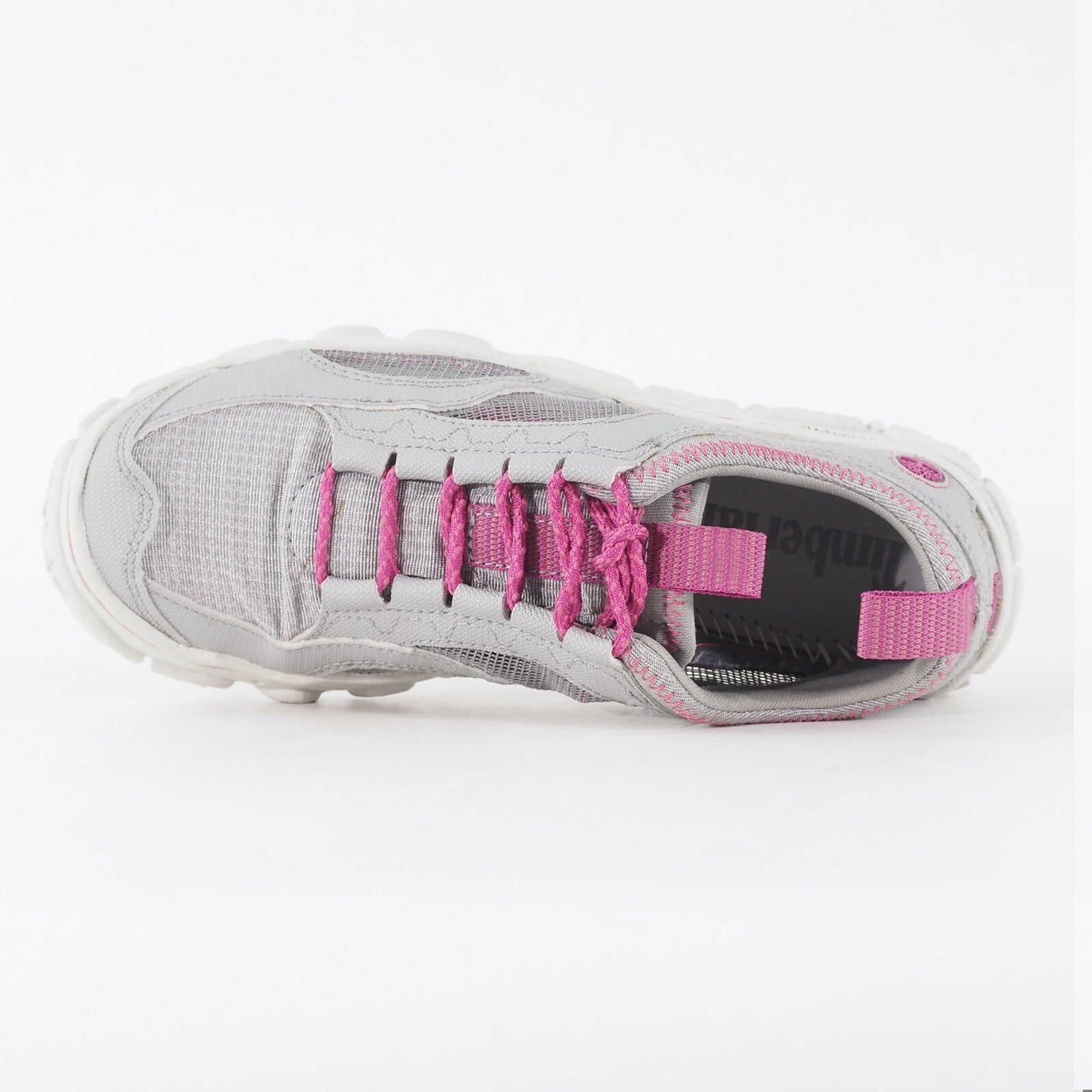 Womens Timberland Wake 58600 Grey Mauve Fabric Lace Up Casual Trainer Shoes