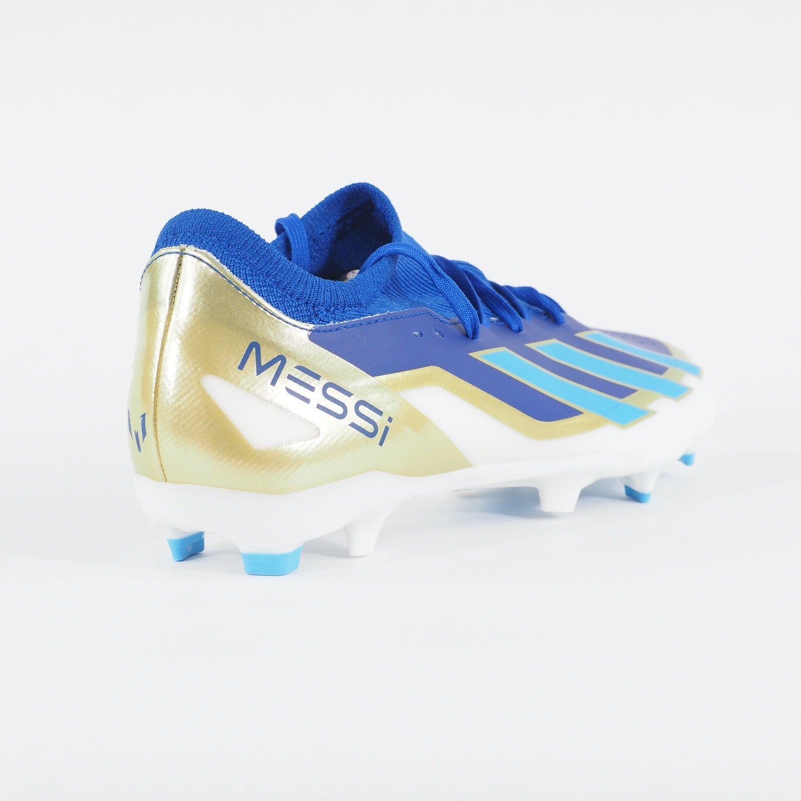 Mens Adidas Messi X 3 FG Blue White Moulded Studs Football Boots