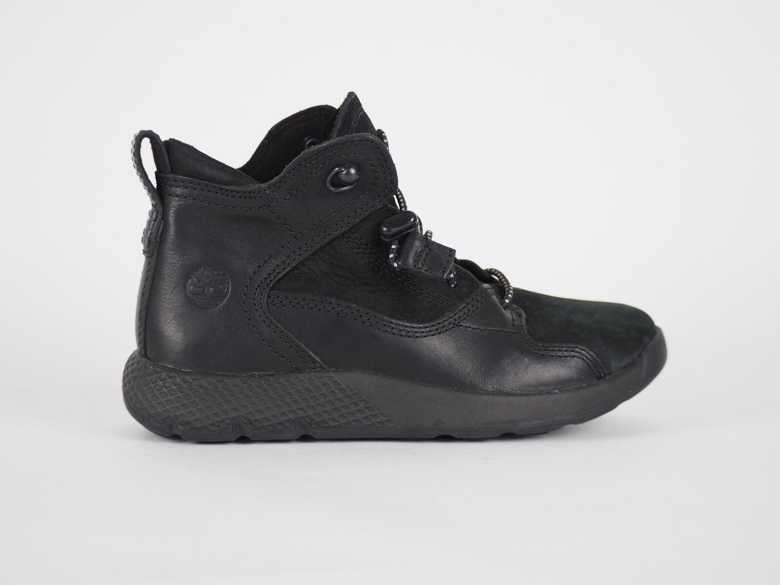Boys Timberland EK A1I55 Black Leather Laced Toggle Ankle Boots