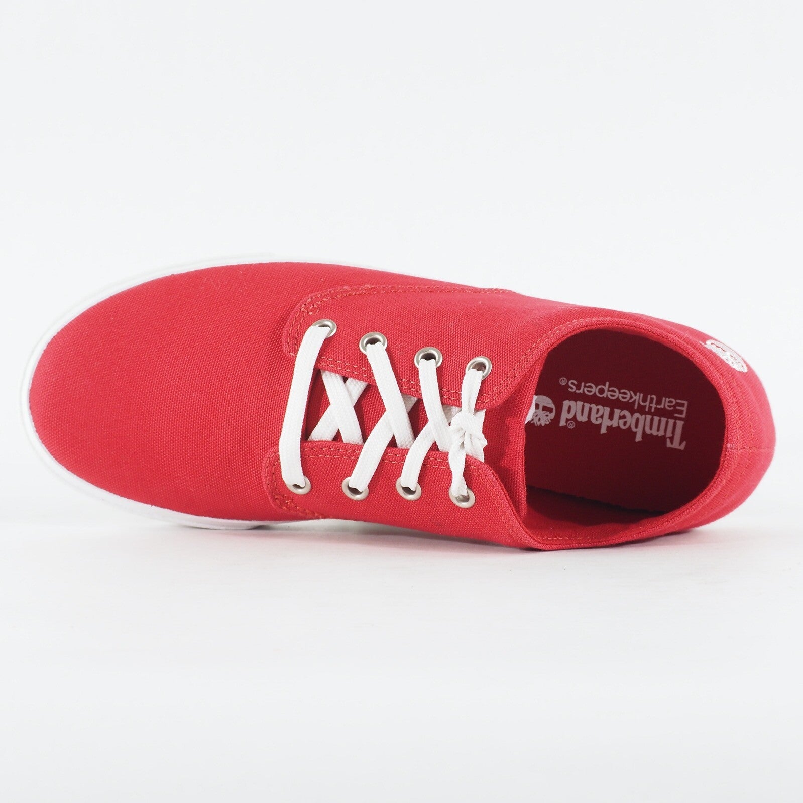 Mens Timberland Hookset 4 Eye 9321B Bright Red Canvas Laced Low Top Casual Shoes