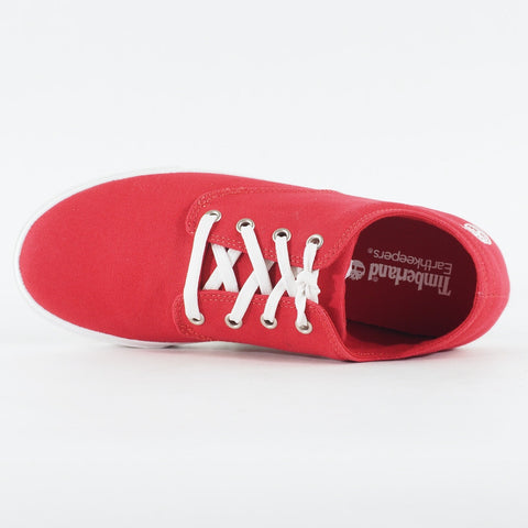 Mens Timberland Hookset 4 Eye 9321B Bright Red Canvas Laced Low Top Casual Shoes