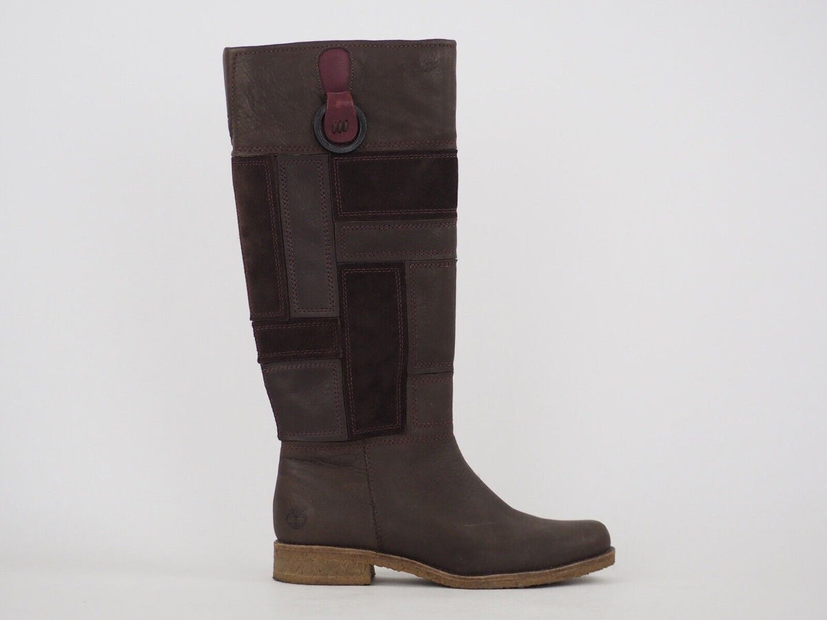 Womens Timberland Stephania 55382 Dark Brow Leather Tall Winter Boots UK 4.5