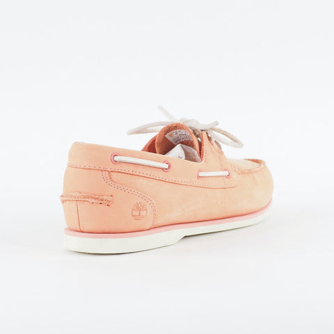 Womens Timberland Classic A1NB9 Medium Pink Leather Lace Up Casual Boat Shoes