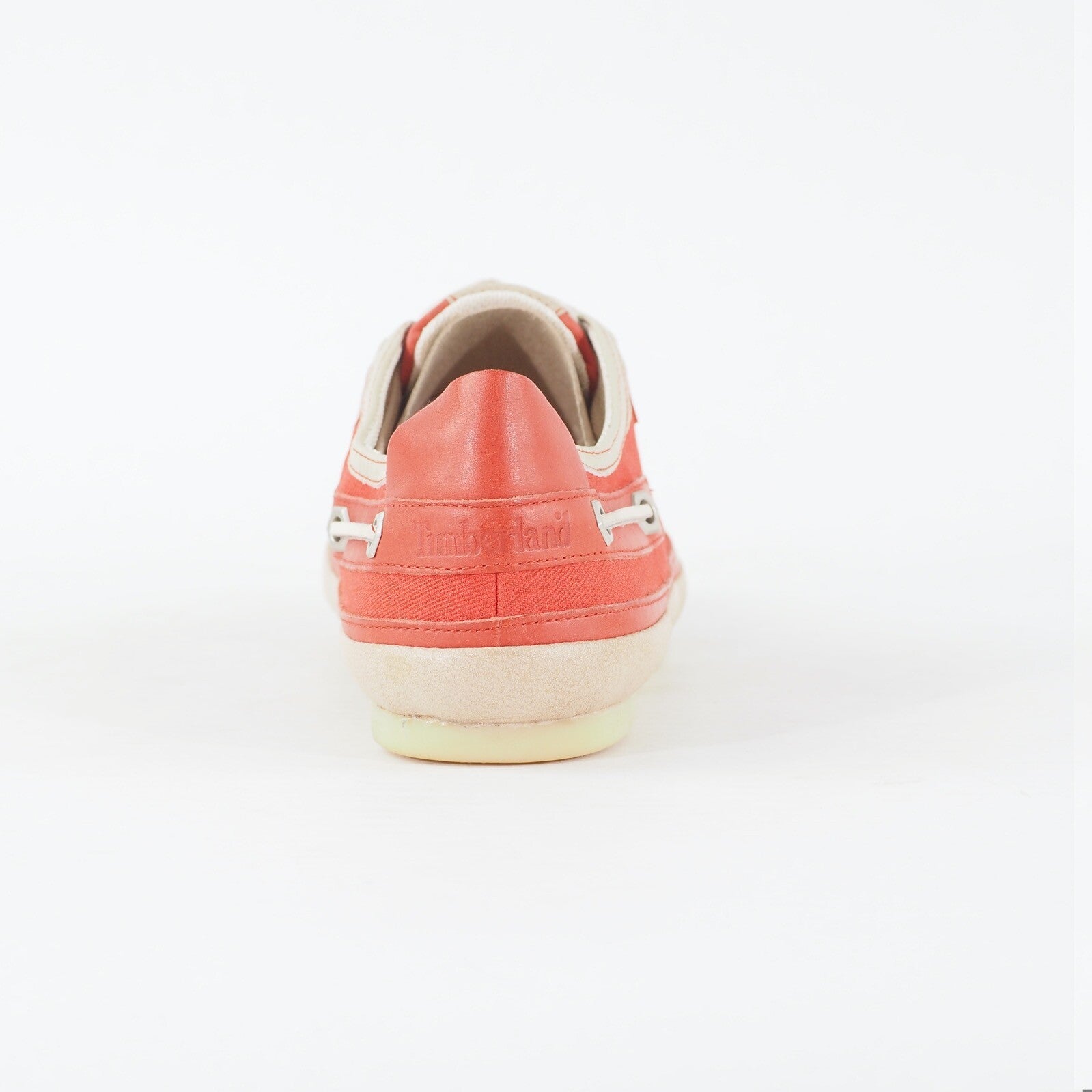 Womens Timberland Vintera Ox 16686 Red Leather Canvas Lace Up Casual Shoes