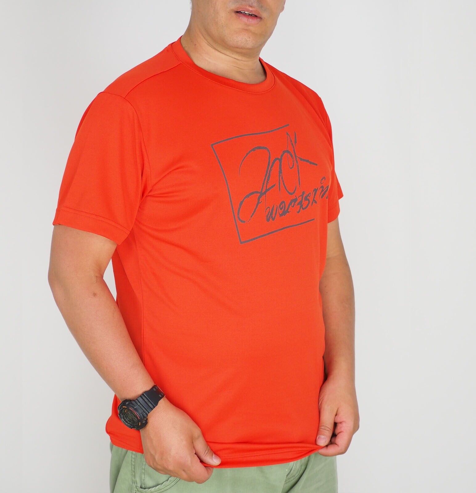Mens Jack Wolfskin Baselayer 5007841 Bright Pumpkin Casual Short Sleeve T Shirt