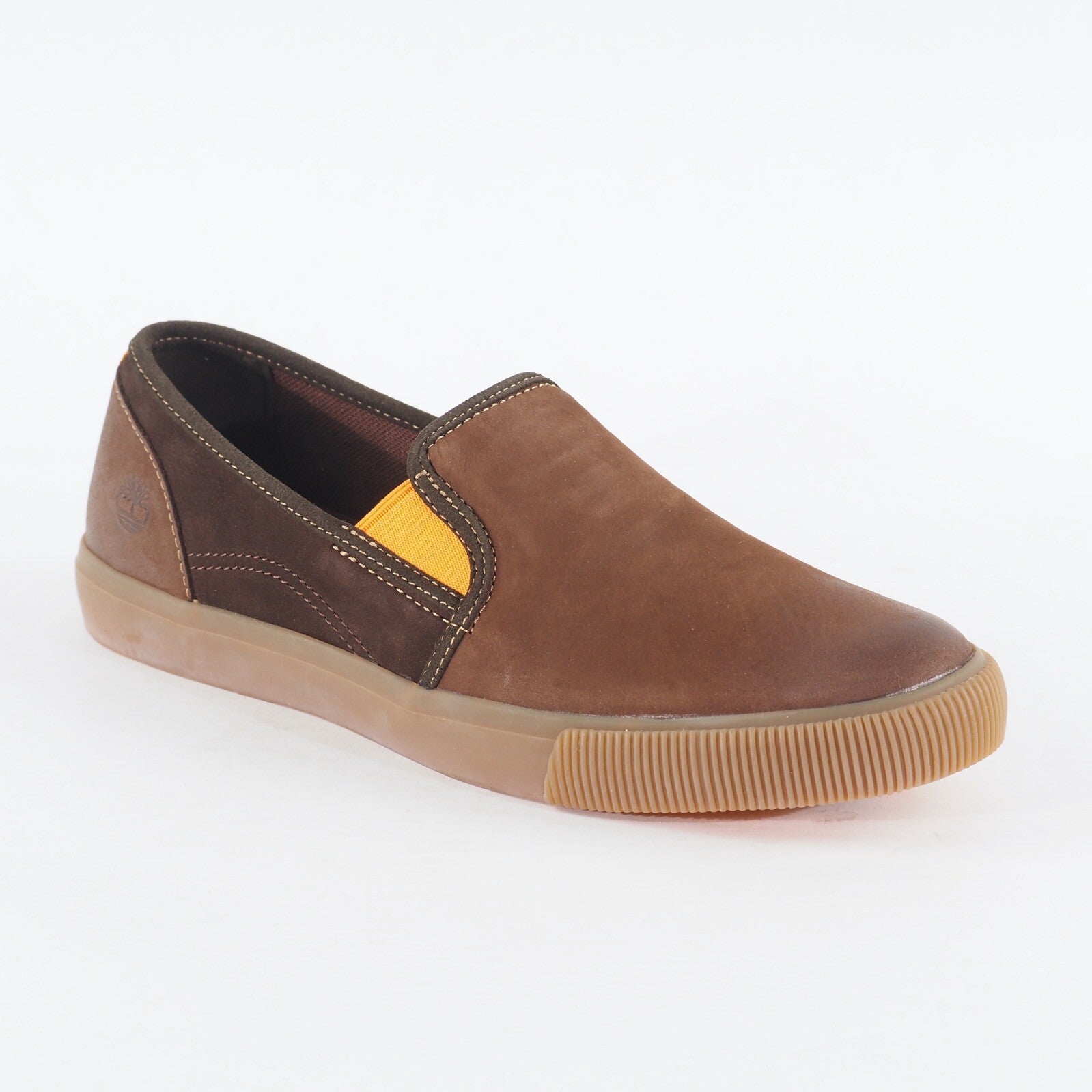 Mens Timberland Glastenbury A12OW Dark Brown Leather Slip On Casual Shoes