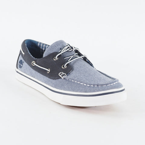 Mens Timberland New Market Ox 6537R Light Navy Canvas Lace Up Casual Boat Shoes