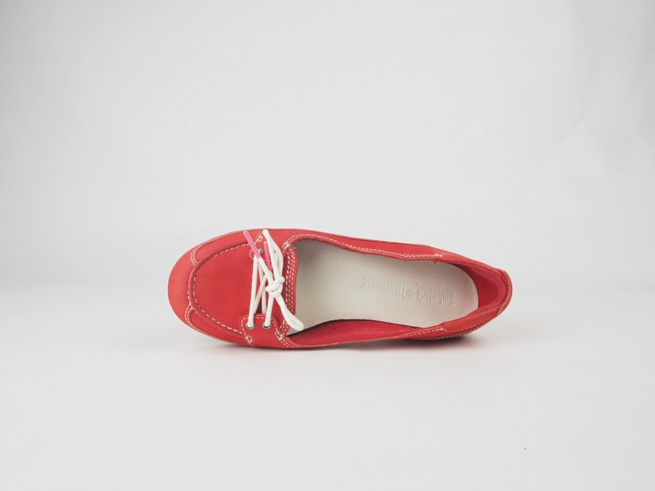 Womens Timberland Ek Belle Island 8952 RM Red Leather Loafet Slips On Shoes