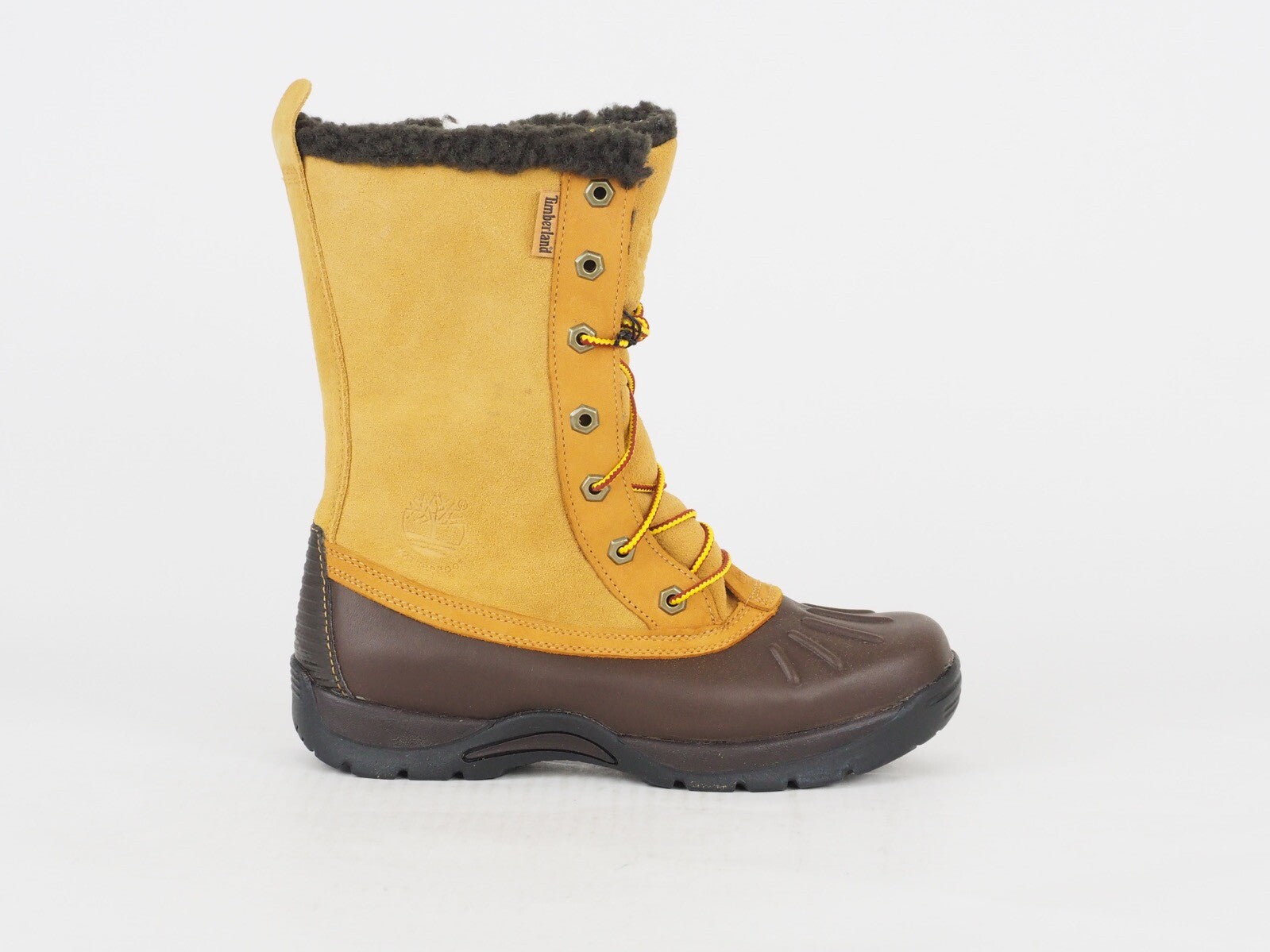 Boys Timberland Mallard 33985 Brown Wheat Leather Waterproof Lace Up Snow Boots