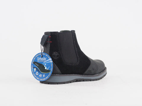 Toddlers Timberland Kidder Hill A1C9Z Black Leather Shoes Kids Chelsea Boots