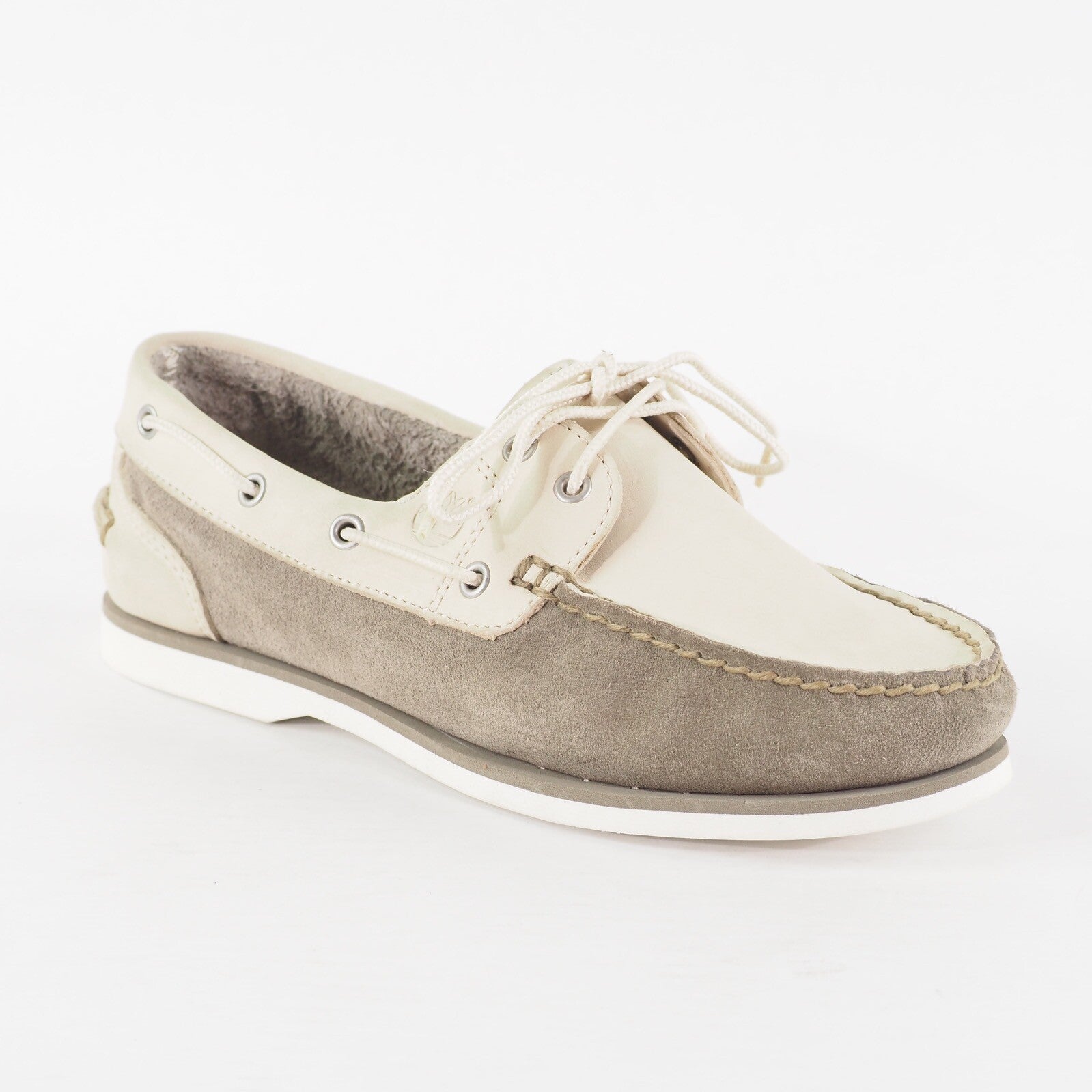 Womens Timberland Magby Light 8147A Beige Leather Lace Up Casual Boat Shoes