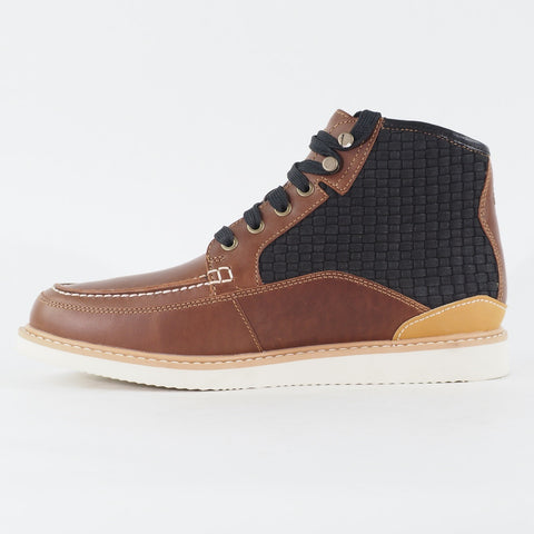Mens Timberland Newmarket A17A3 Warm Brown / Black Leather Lace Up Casual Boots