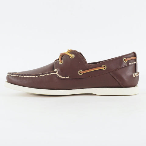 Mens Timberland Heritage 2-Eye 6501R Brown Leather Lace Up Casual Boat Shoes