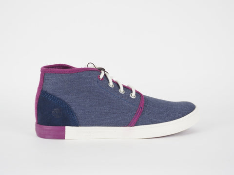 Womens Timberland Newport Bay Canvas A17J8 Purple Blue Laced Chukka Trainers