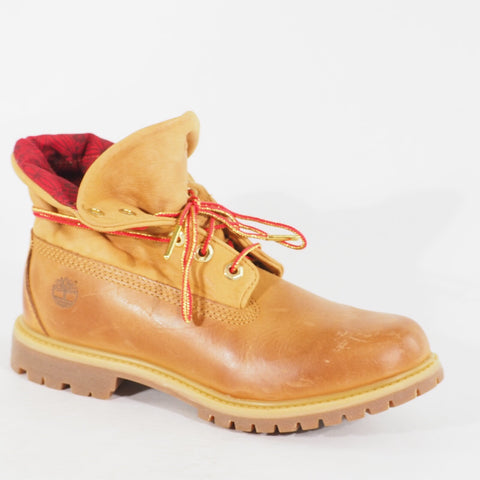 Womens Timberland Roll Top A242S Wheat Leather Lace Waterproof Walking Boots