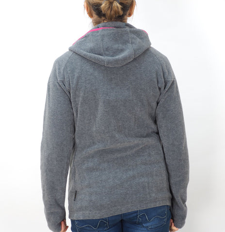 Womens Jack Wolfskin Ledro 5007701 Grey Heather Warm Hooded Fleece Sweatshirt