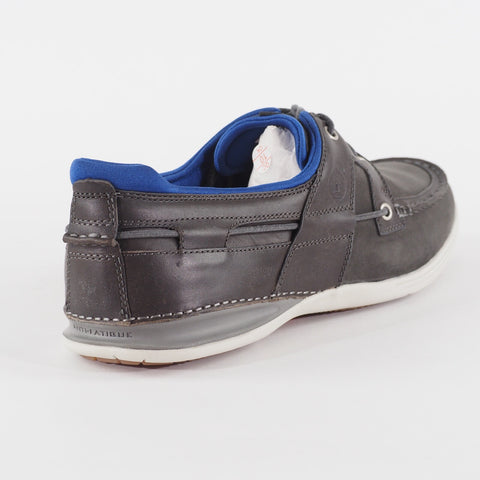 Mens Timberland Earthkeepers 2 Eye 5462A Grey Leather Lace Up Casual Boat Shoes