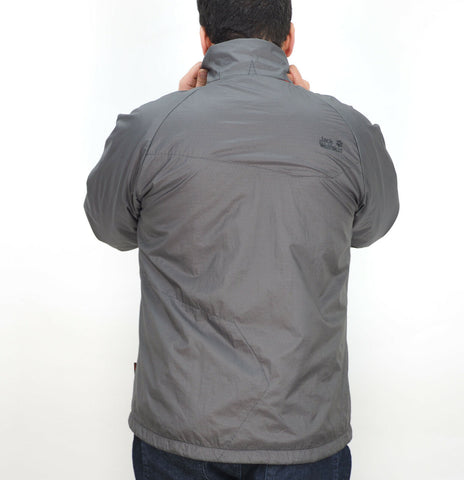 Mens Jack Wolfskin Alphatec 1201691 Zip Up Grey Breathable Alpine Treck Jacket