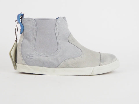 Ladies Timberland Earthekkepers Glastenbury 8243B Light Grey Leather Pull Boots