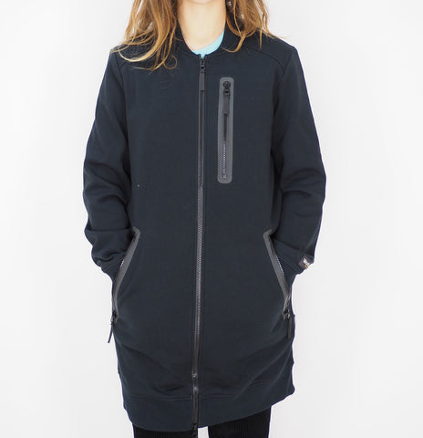 Womens Jack Wolfskin Tribeca 1705041 Black Long Full Zip Up Warm Sweatshirt