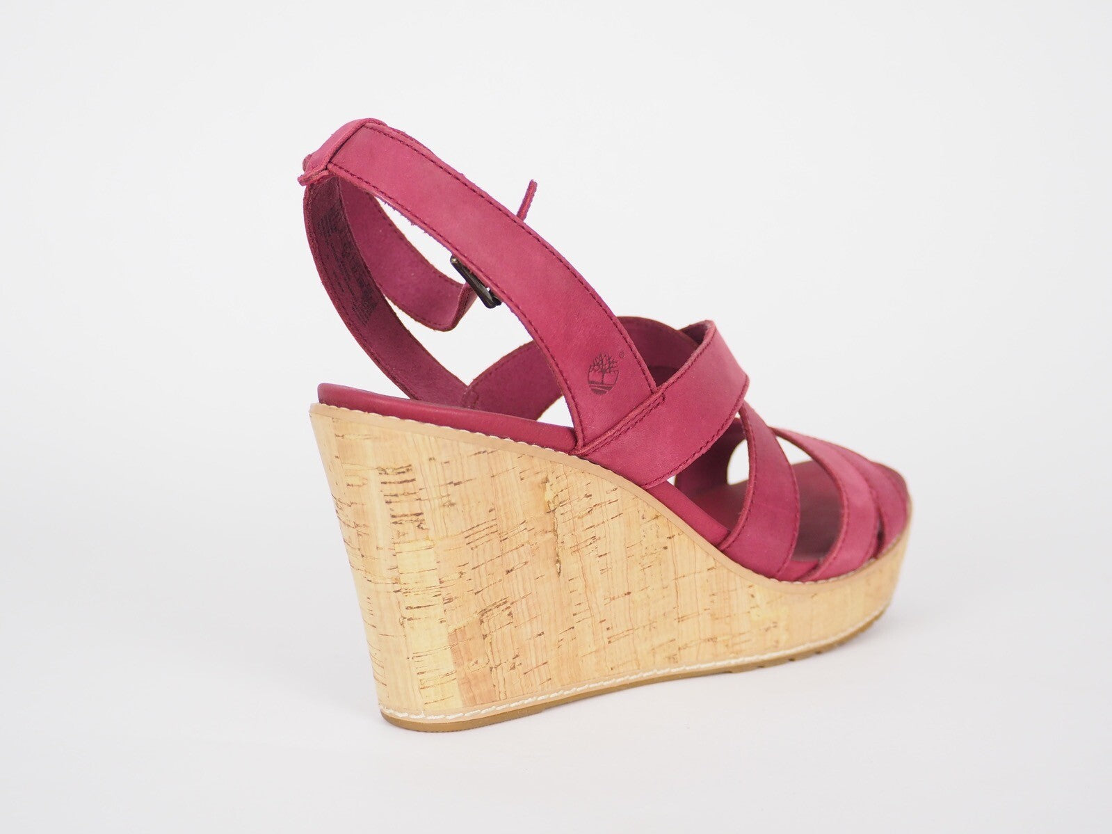 Womens Timberland EK Danforth 8913R Dk Red Leather Strappy Wedge Sandals