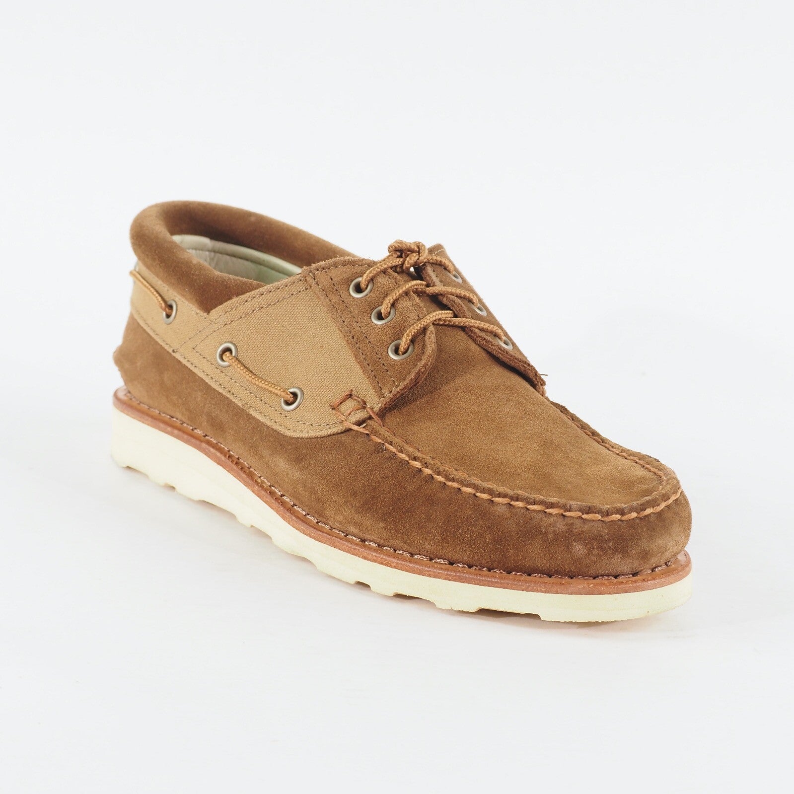 Mens Timberland Abingtion 3 Eye 82574 Brown Leather Lace Up Casual Boat Shoes