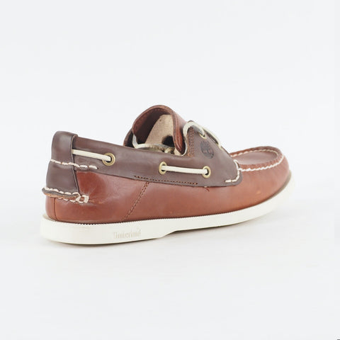 Mens Timberland Heritage CW 2 Eye A13HE Brown Leather Lace Up Casual Boat Shoes